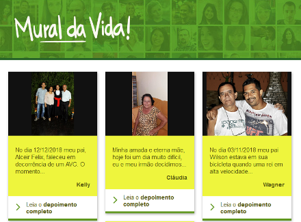 Mural da vida: histórias de quem optou por um gesto de amor 
