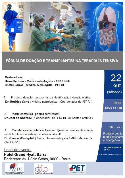 Fórum de doação e transplantes na terapia intensiva